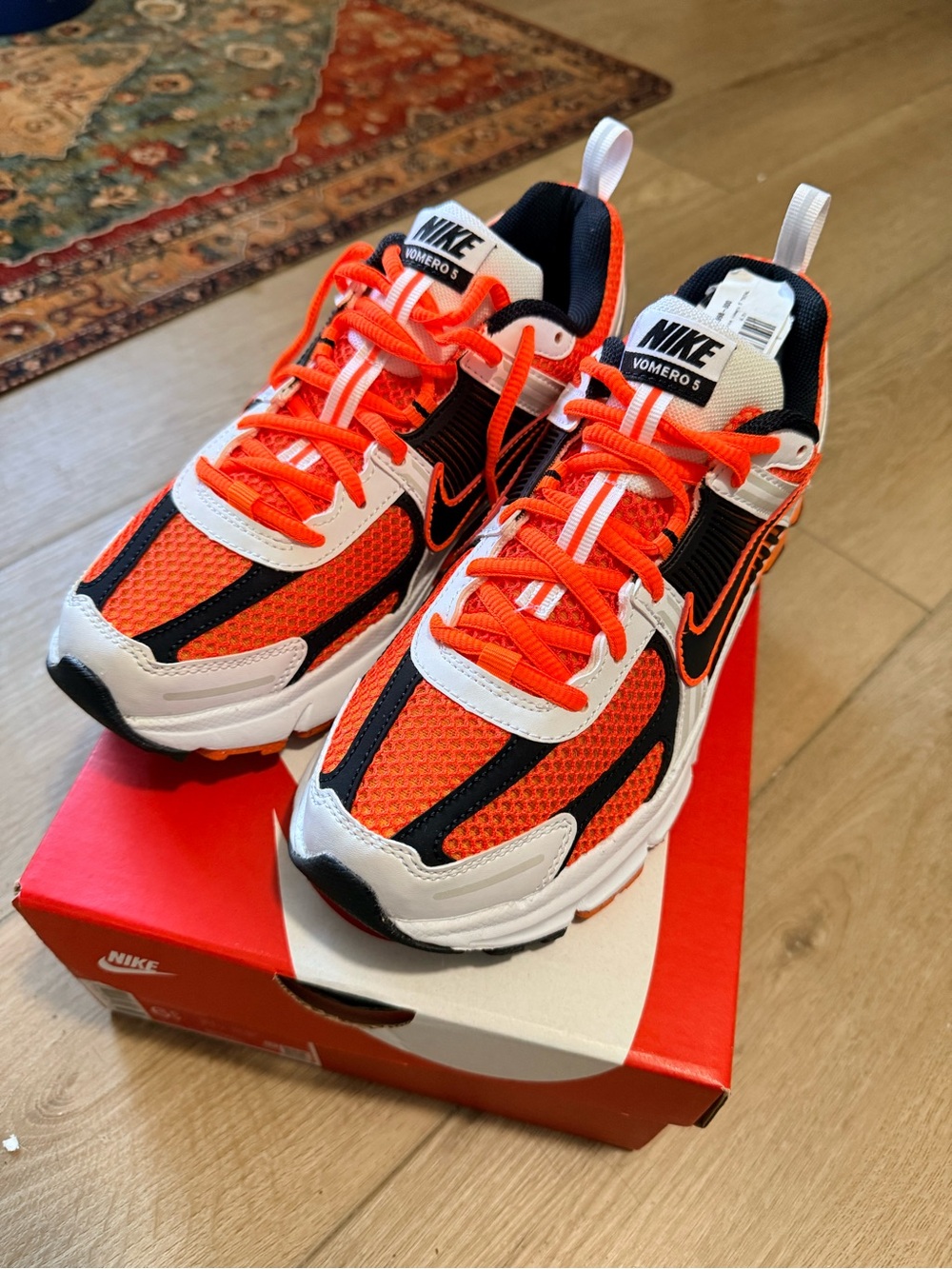 Nike Kids Vomero 5 Orange, White & Black Sneakers